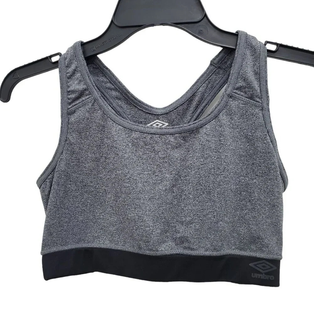 Umbro Women's Heathered Dark‎ Gray Pull On Wireless Racerback Sports Bra Size M